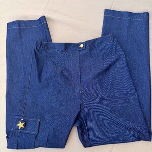 Bob Mackie Wearable Art Cargo Dark Wash Jeans
